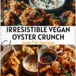 Close-up of crispy fried king oyster mushrooms arranged on a rustic platter with dipping sauce.